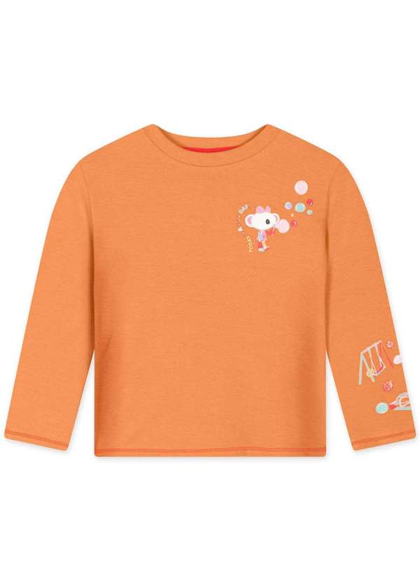 Lilica - Blusa Bebe Manga Longa Lilica Laranja