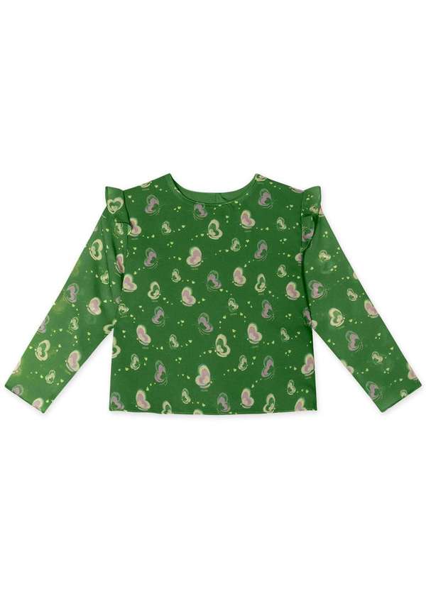 Lilica Ripilica - Blusa Borboleta Manga Longa Bebe Feminina Lilica Ripilica Verde 1