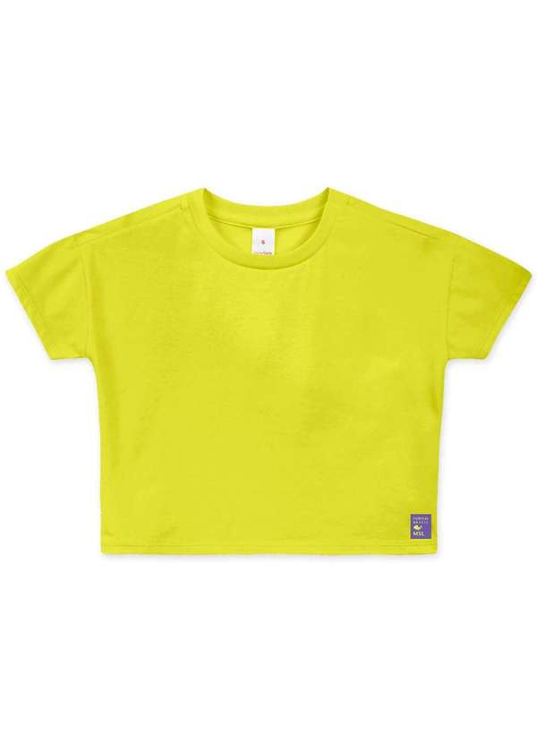 Marisol - Blusa Cropped com Aroma Curta Infantil Feminina Marisol Amarelo