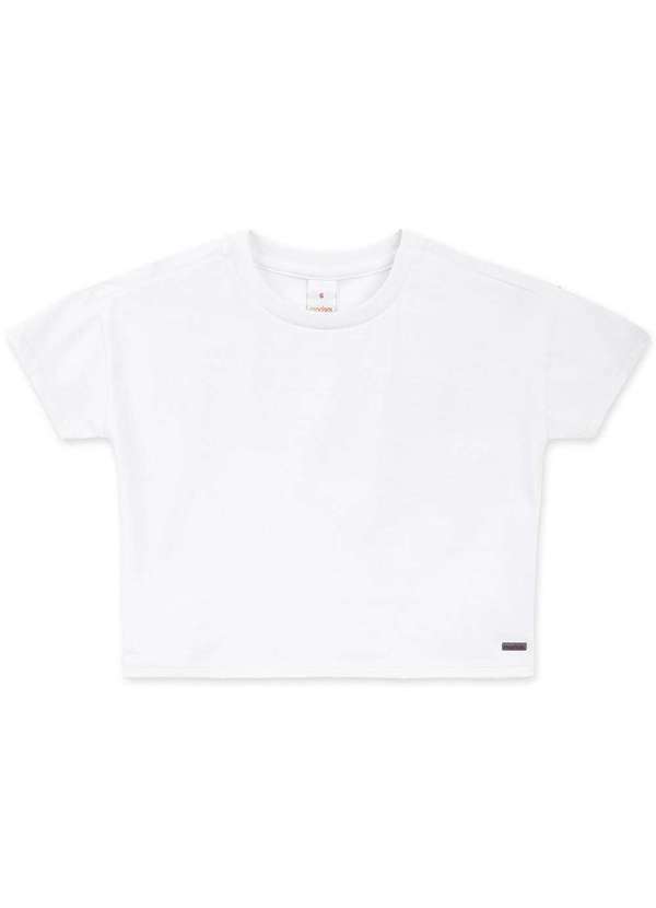 Marisol - Blusa Cropped com Aroma Curta Infantil Feminina Marisol Branco