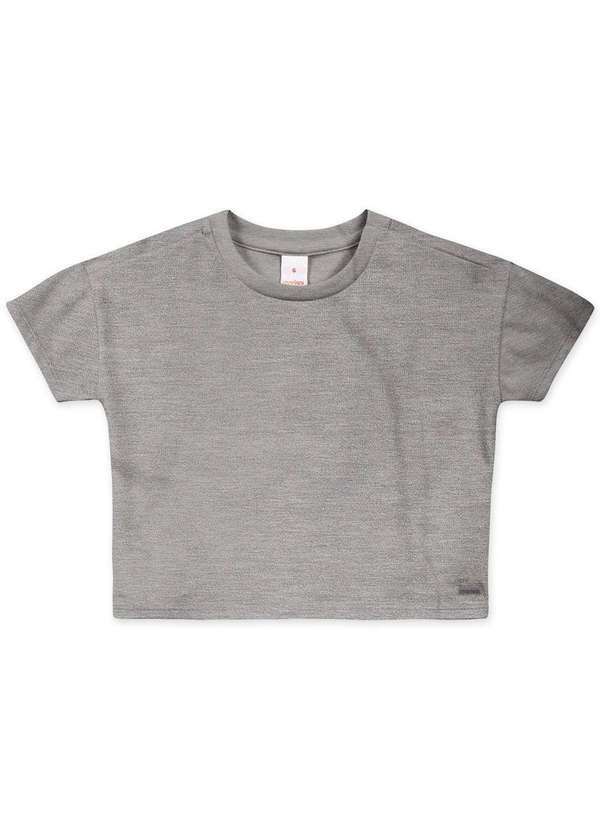 Marisol - Blusa Cropped com Aroma Curta Infantil Feminina Marisol Cinza