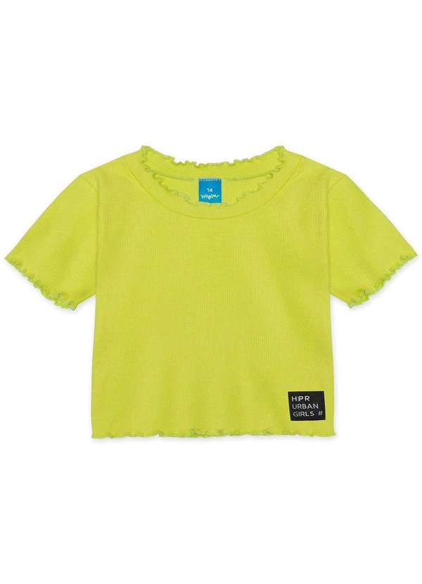 Hapier - Blusa Cropped Juvenil Menina Manga Curta Hapier Verde