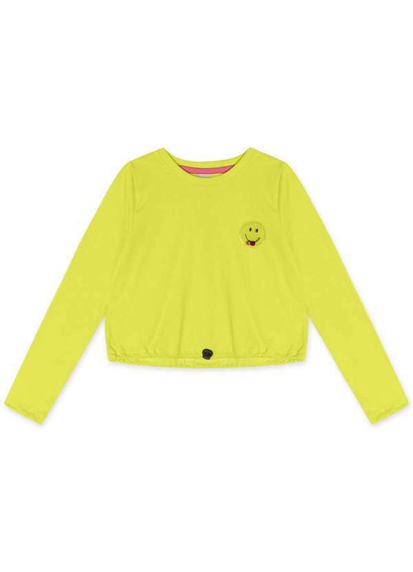 Marisol - Blusa Cropped Manga Longa Infantil Feminina Marisol Verde