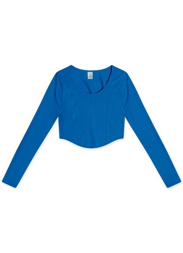 Hapier - Blusa Cropped Manga Longa Juvenil Feminina Hapier Azul