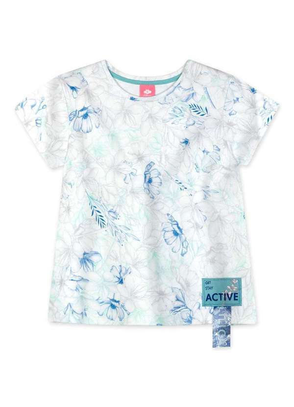 Lilica Ripilica - Blusa Floral Manga Curta Infantil Feminina Lilica Branco