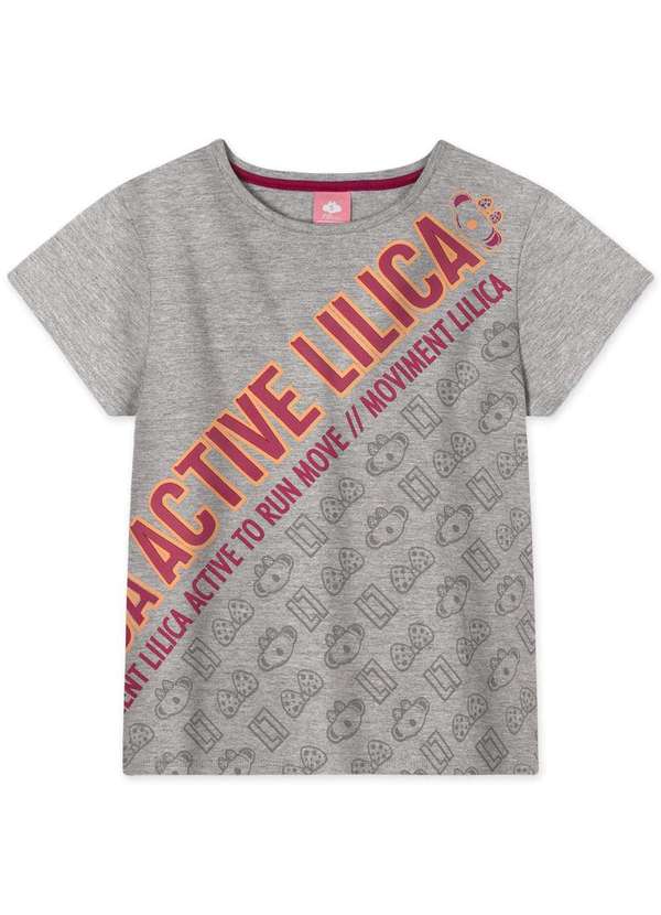 Lilica - Blusa Infantil Manga Curta Lilica Cinza