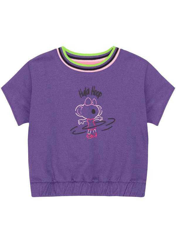 Lilica - Blusa Infantil Manga Curta Lilica Roxo