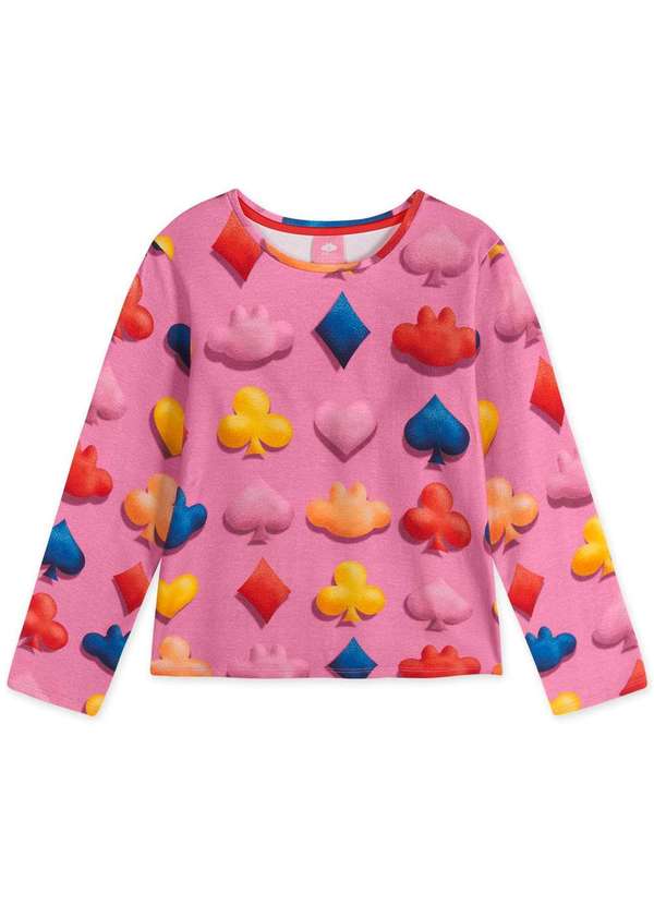 Lilica - Blusa Infantil Manga Longa Lilica Rosa