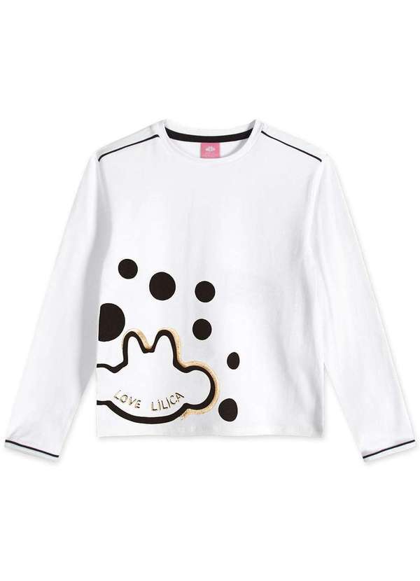 Lilica - Blusa Infantil Manga Longa Lilica Branco