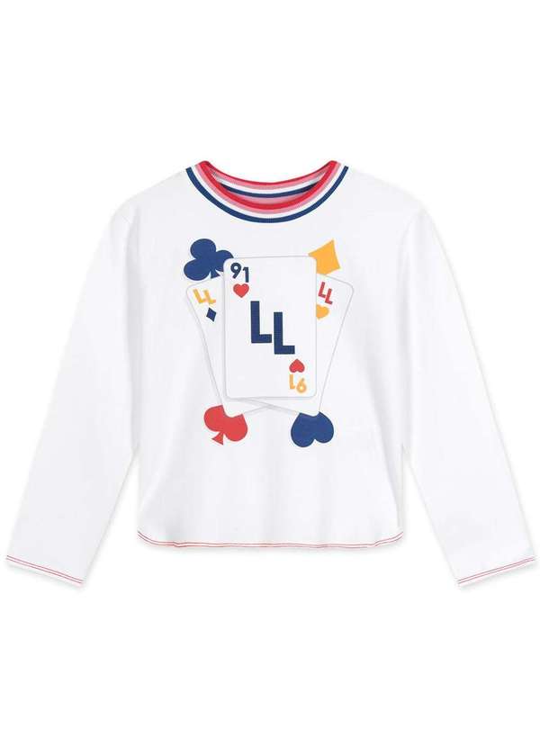 Lilica - Blusa Infantil Manga Longa Lilica Branco