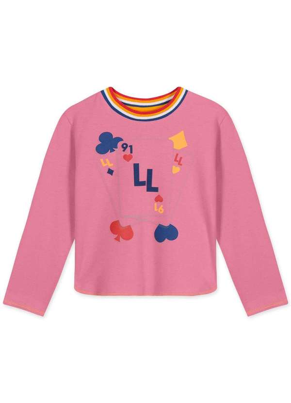 Lilica - Blusa Infantil Manga Longa Lilica Rosa