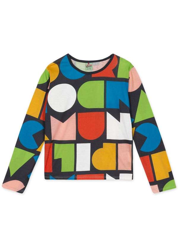 Mundo Ripilica - Blusa Infantil Manga Longa Mundo Ripilica Azul 1