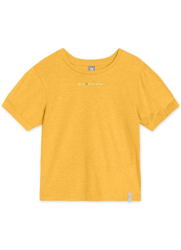 Match - Blusa Infantil Menina Manga Curta Match Amarelo