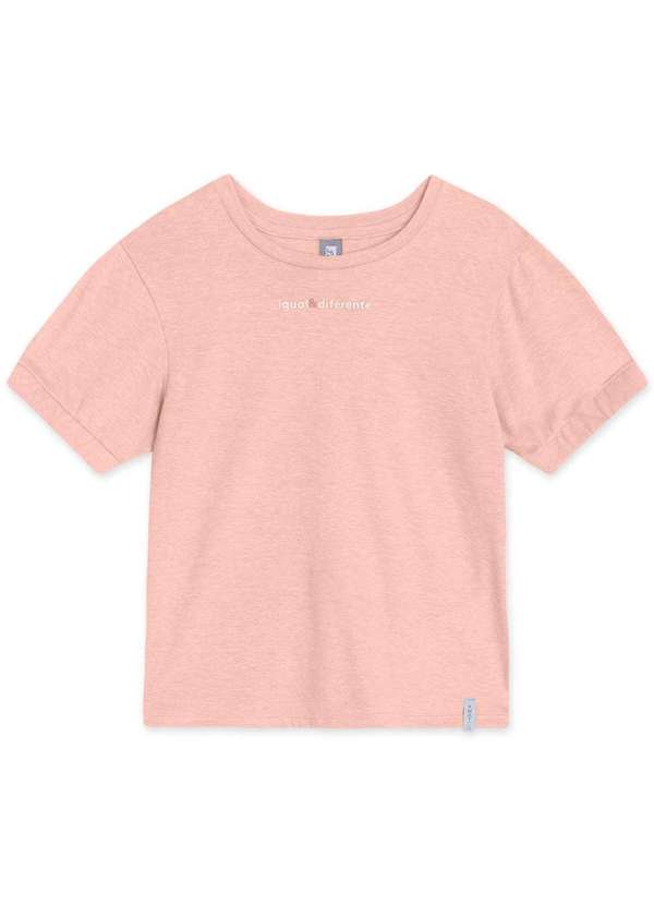 Match - Blusa Infantil Menina Manga Curta Match Rosa