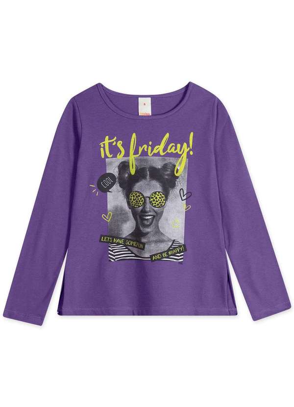Marisol Play - Blusa Infantil Menina Manga Longa Marisol Play Roxo