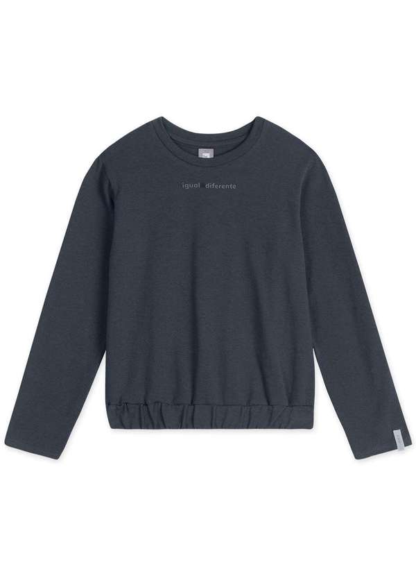 Match - Blusa Infantil Menina Manga Longa Match Azul