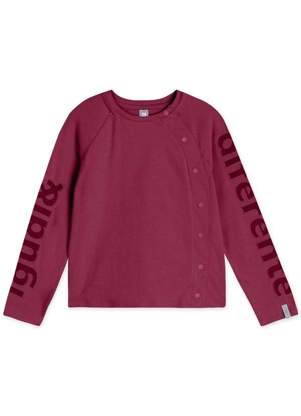 Match - Blusa Infantil Menina Manga Longa Match Vermelho