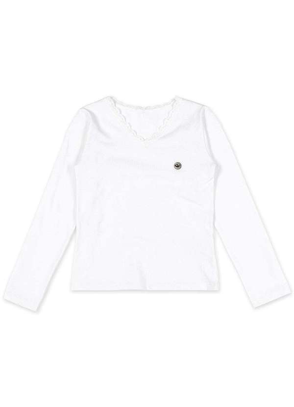 Marisol - Blusa Infantil Menina Renda Manga Longa Aromatica Marisol Branco 3