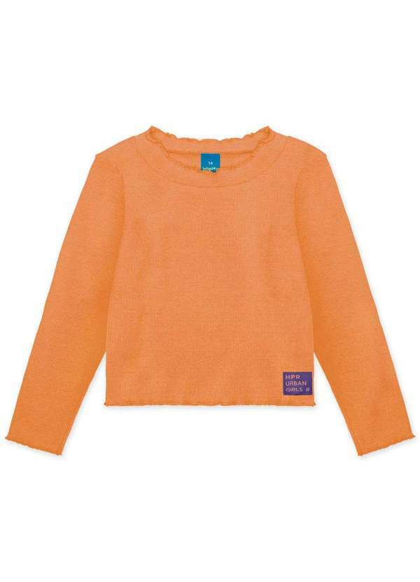 Hapier - Blusa Juvenil Menina Manga Longa Hapier Laranja