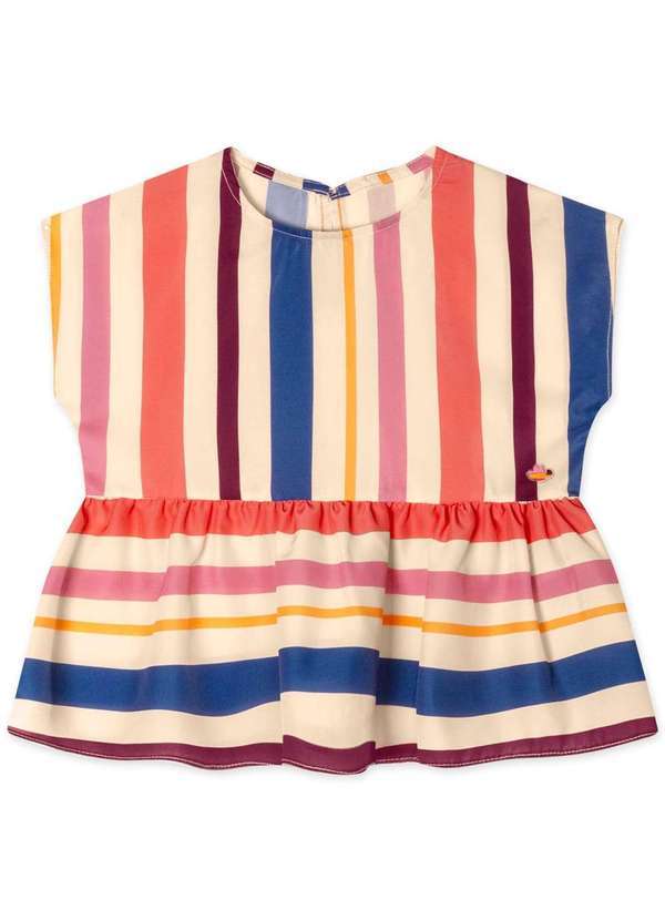 Lilica Ripilica - Blusa Manga Curta Infantil Feminina Lilica Ripilica Bege
