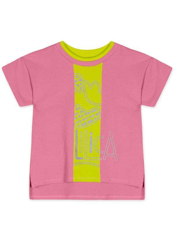 Lilica Ripilica - Blusa Manga Curta Infantil Feminina Lilica Rosa