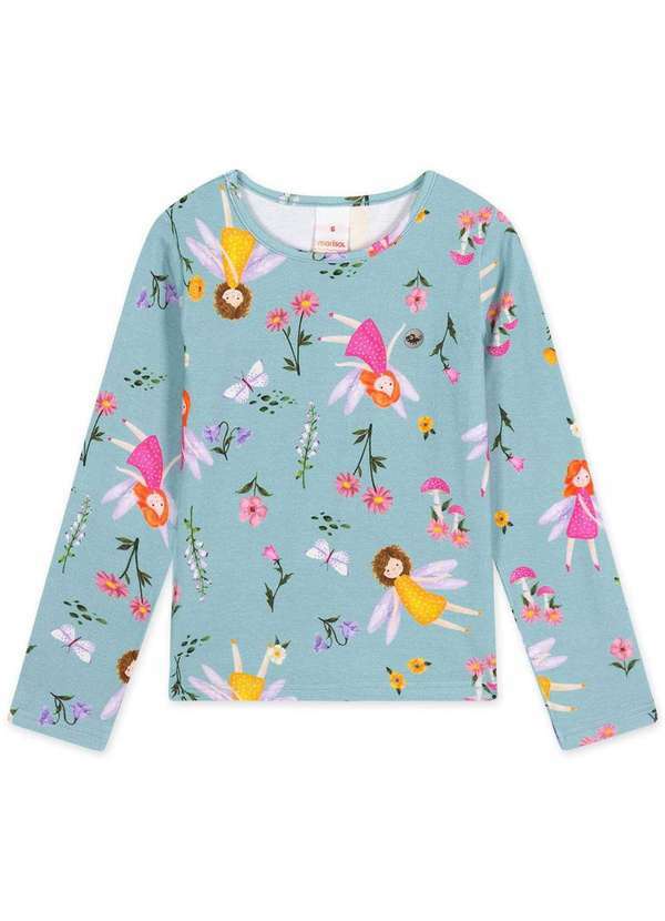 Marisol - Blusa Manga Longa Antiviral Feminina Infantil Marisol Azul
