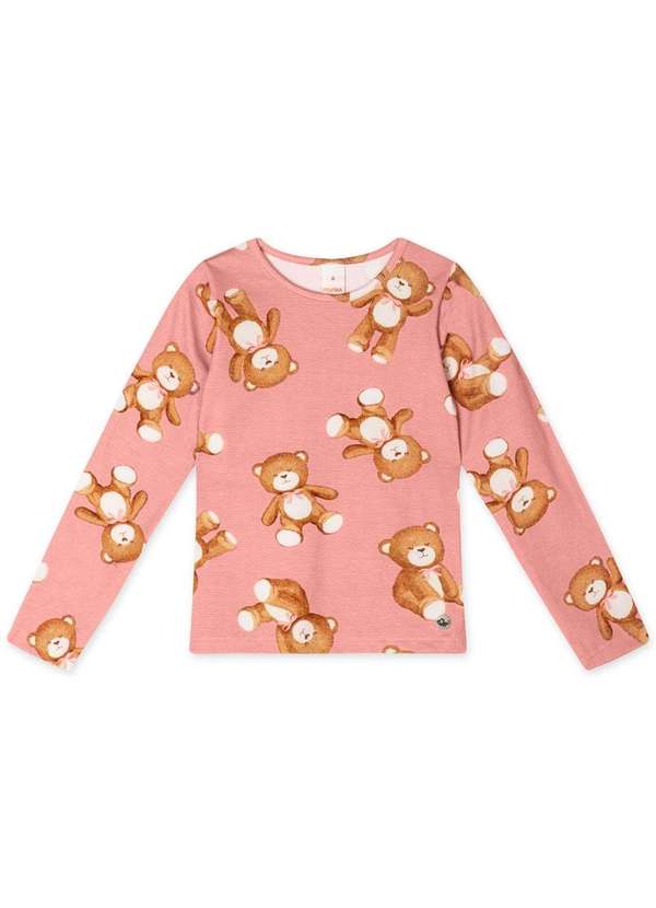 Marisol - Blusa Manga Longa Antiviral Feminina Infantil Marisol Rosa