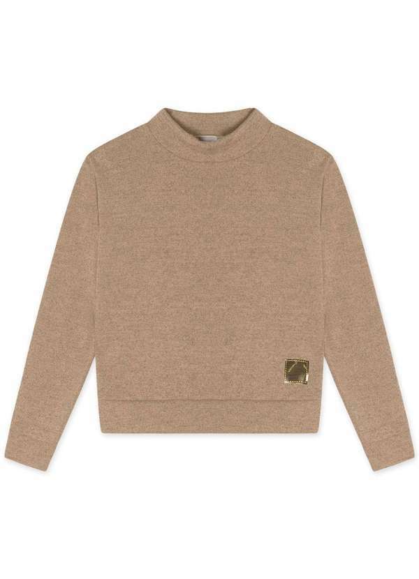 Marisol - Blusa Manga Longa Tricot Infantil Feminina Marisol Bege