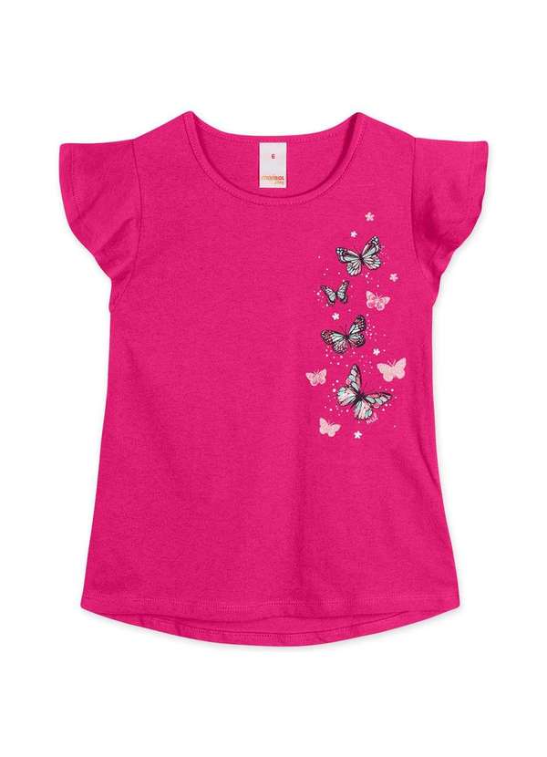 Marisol Play - Blusa Mullet Infantil Manga Curta Marisol Play Rosa