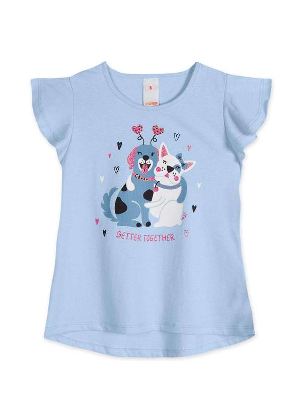 Marisol Play - Blusa Mullet Infantil Manga Curta Marisol Play Azul