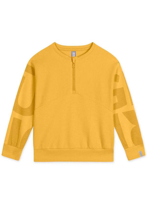 Match - Blusao Infantil Menina Malha Wave Match Amarelo
