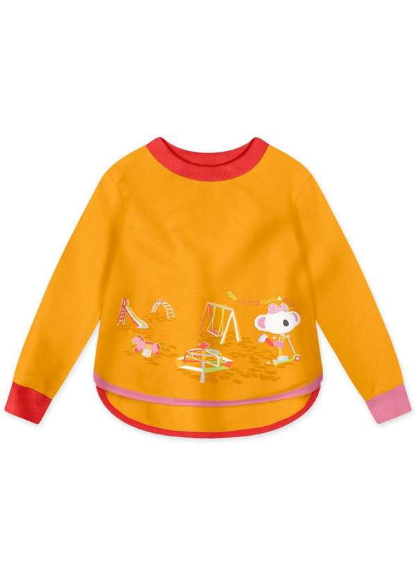 Lilica - Blusao Moletom Infantil Manga Longa Lilica Amarelo