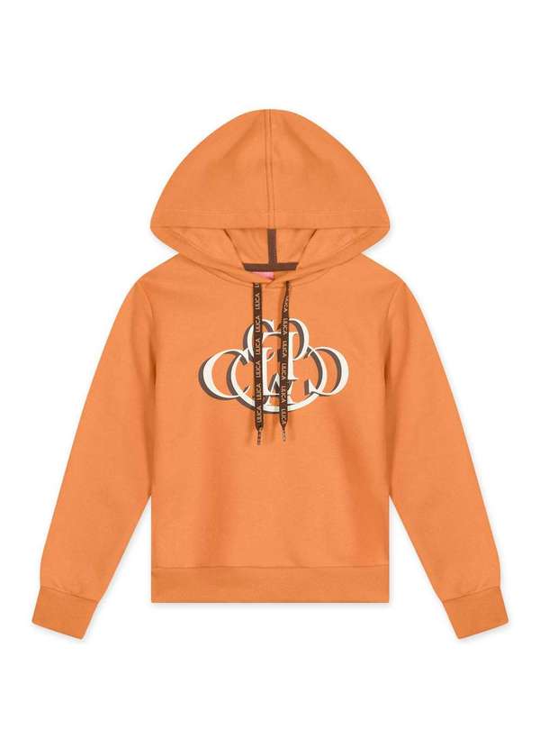 Lilica - Blusao Moletom Infantil Manga Longa Lilica Laranja