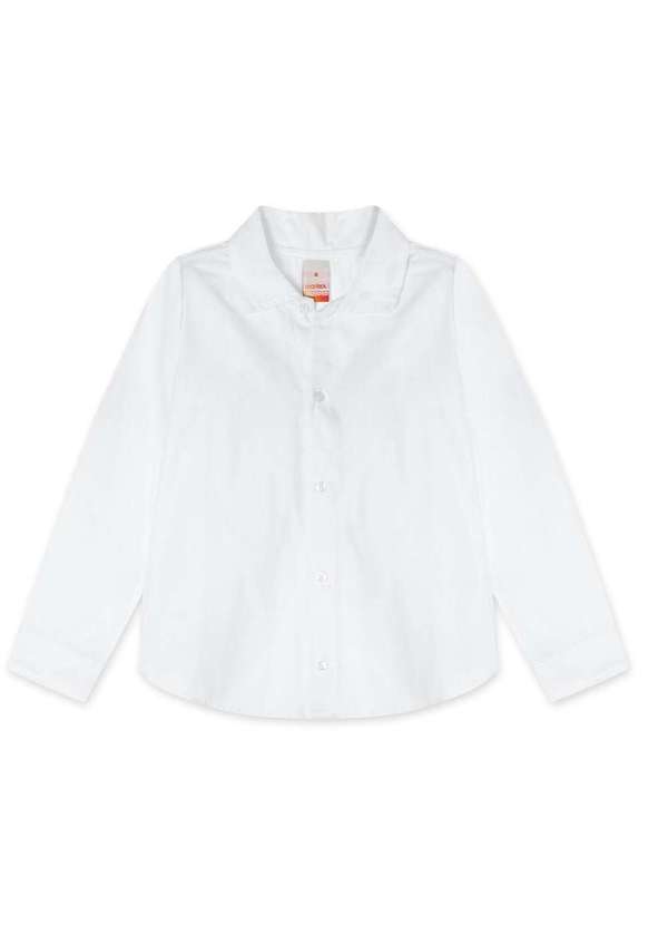 Marisol - Camisa Social Manga Longa Infantil Feminina Marisol Branco