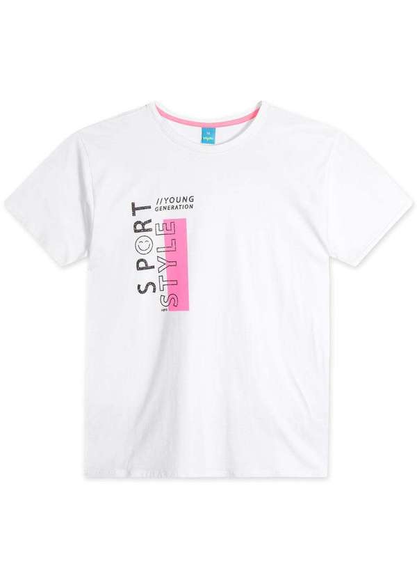 Hapier - Camiseta Juvenil Menina Manga Curta Hapier Branco