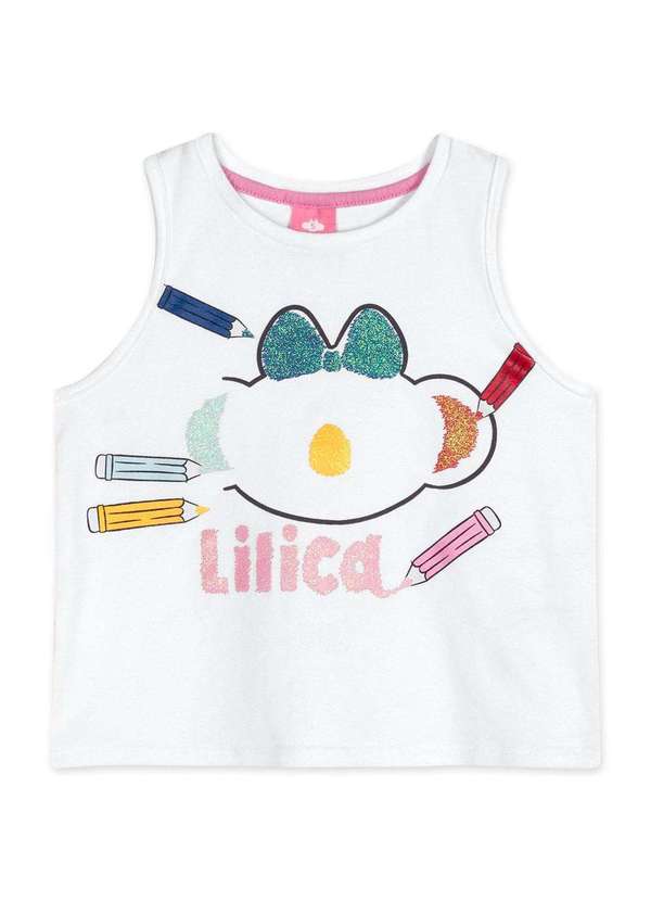 Lilica Ripilica - Regata Cropped Infantil Feminina Lilica Branco