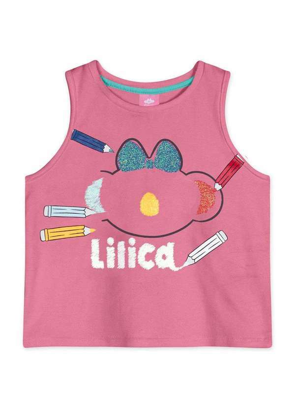 Lilica Ripilica - Regata Cropped Infantil Feminina Lilica Rosa