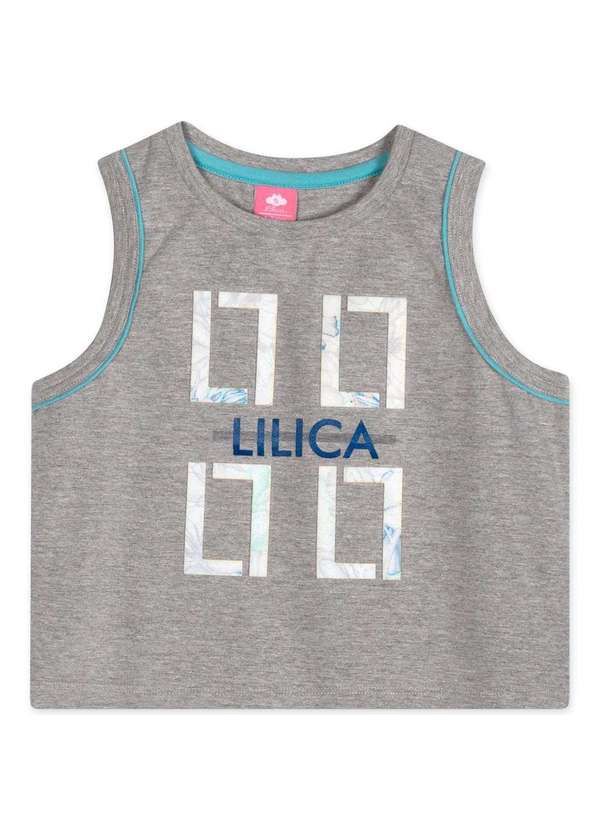 Lilica Ripilica - Regata Cropped Infantil Feminina Lilica Cinza