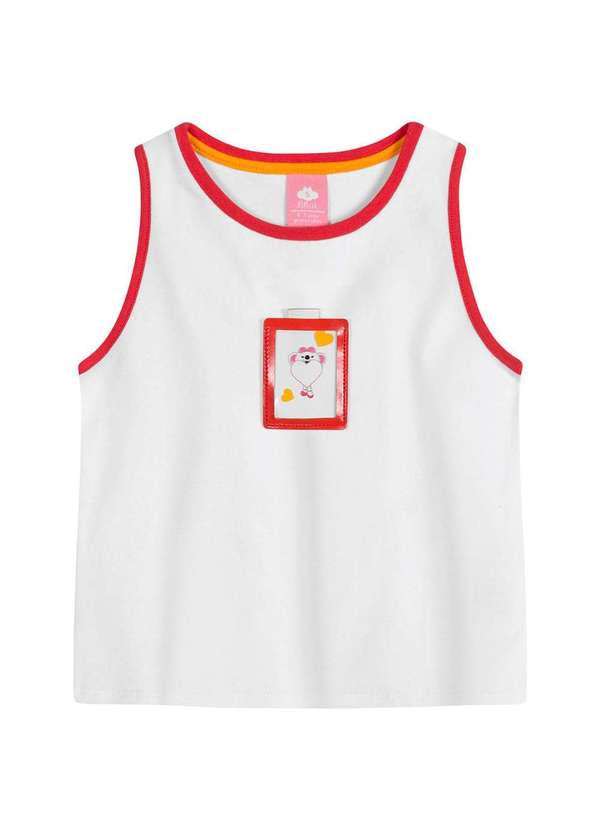 Lilica - Regata Infantil Estampa Interativa Lilica Branco 1