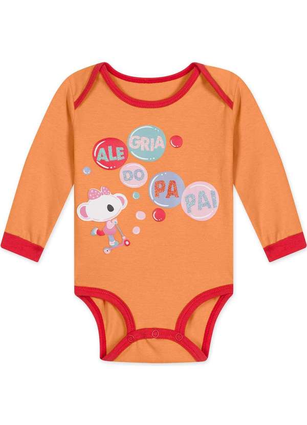 Lilica Ripilica - Body Bebe Manga Longa Antiviral Lilica Laranja 2