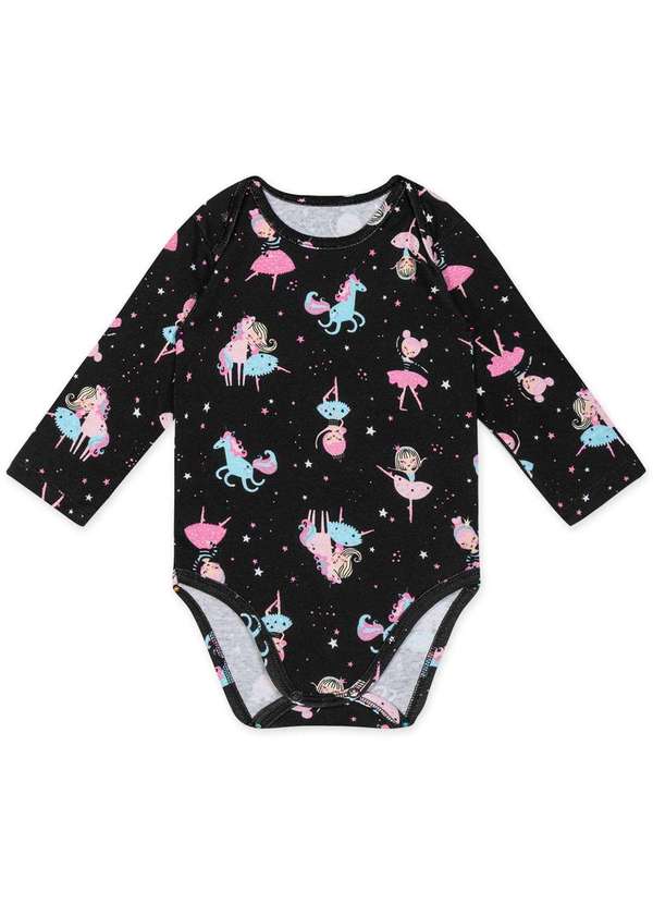 Marisol - Body Bebe Manga Longa Aromatica Marisol Preto