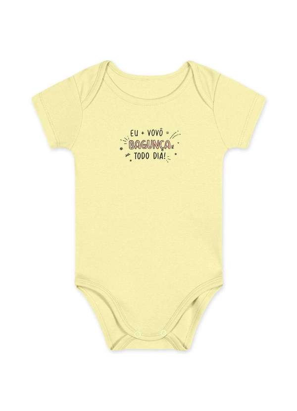 Marisol - Body Bebe Unissex Manga Curta Aromatica Marisol Amarelo
