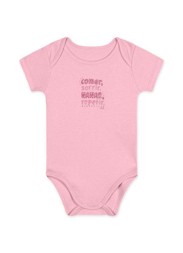 Marisol - Body Bebe Unissex Manga Curta Aromatica Marisol Rosa