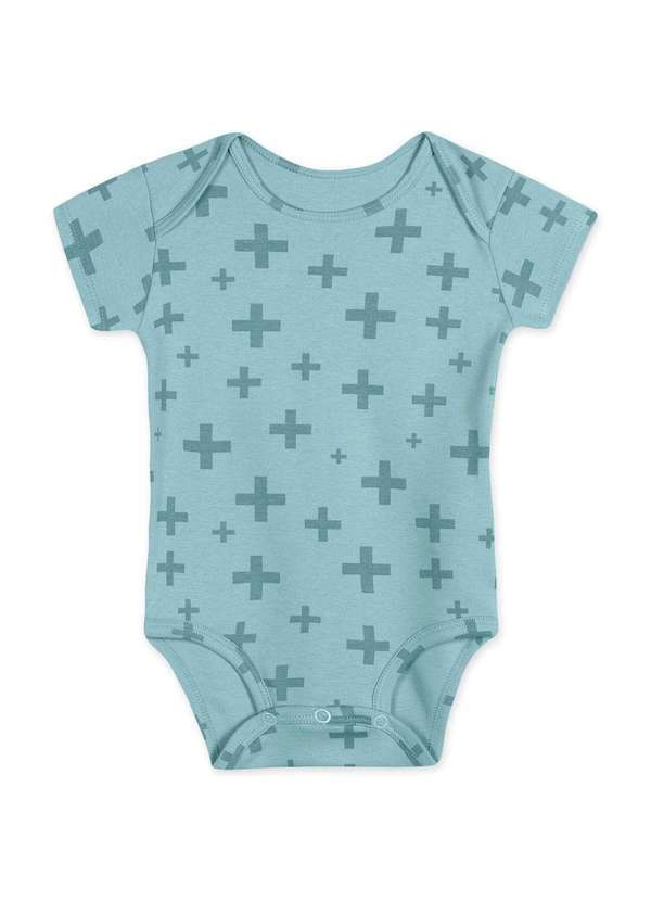 Match - Body Bebe Unissex Manga Curta Match Azul 1