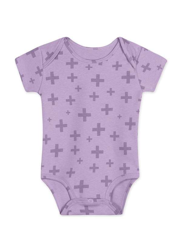 Match - Body Bebe Unissex Manga Curta Match Roxo 1