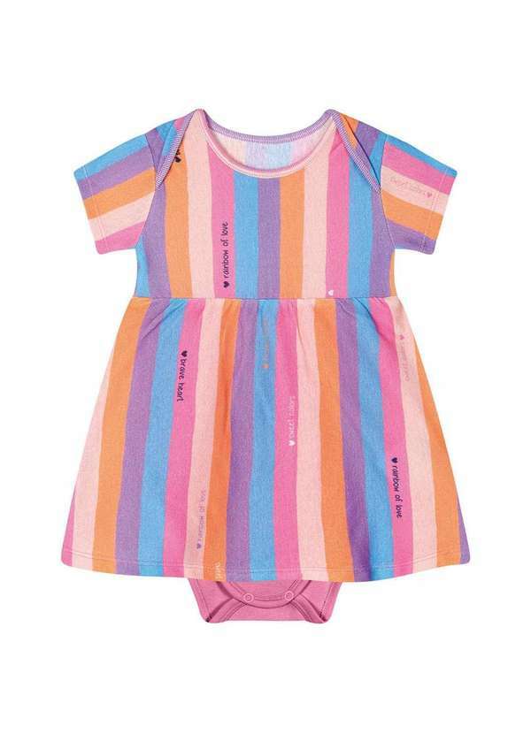 Marisol - Body Vestido Manga Curta com Aroma Bebe Feminino Marisol Rosa