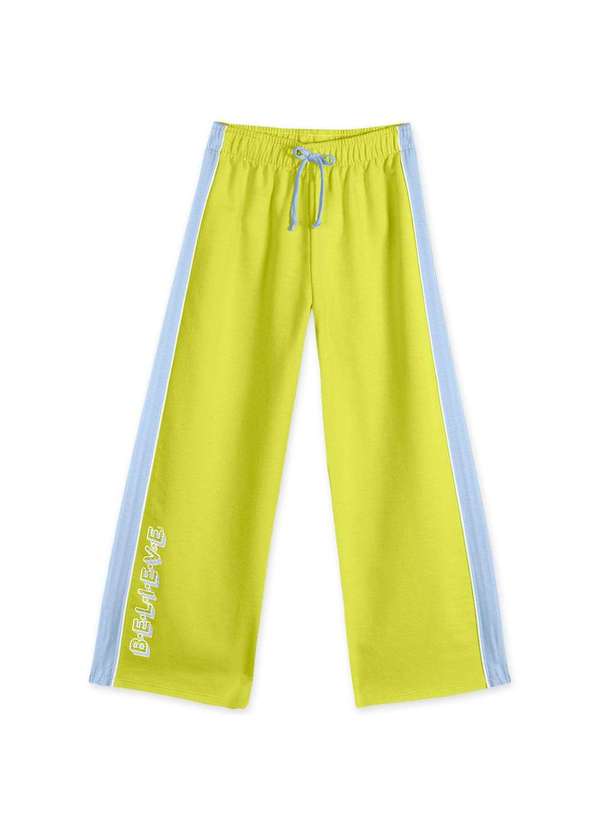 Marisol - Calca Moletom Wide Leg Infantil Menina Marisol Verde