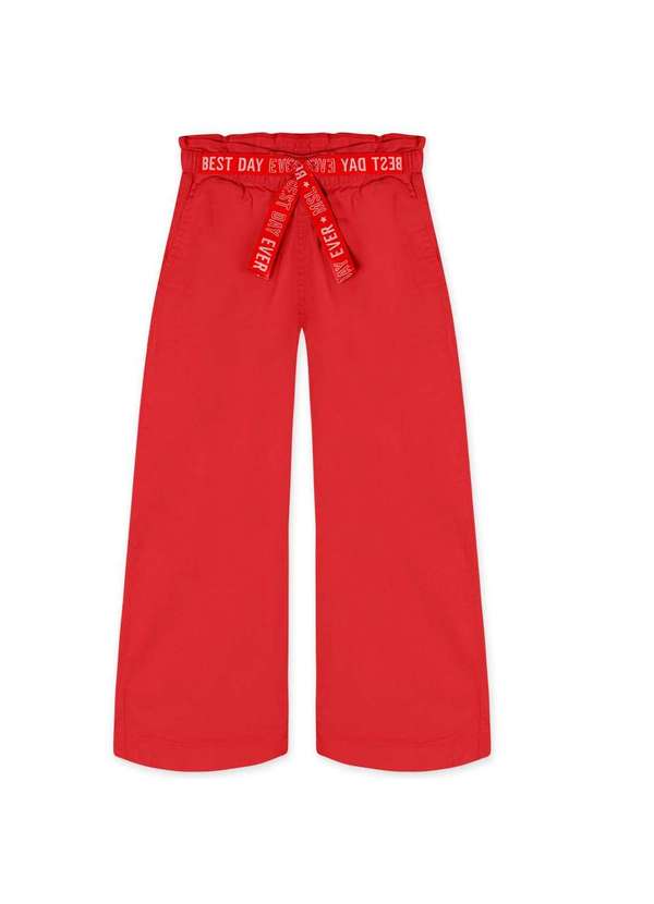 Marisol - Calca Wide Leg Infantil Feminina Marisol Vermelho