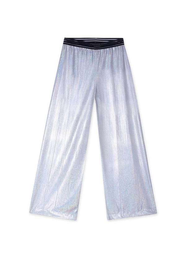 Hapier - Calca Wide Leg Metalizada Juvenil Feminina Hapier Branco 2