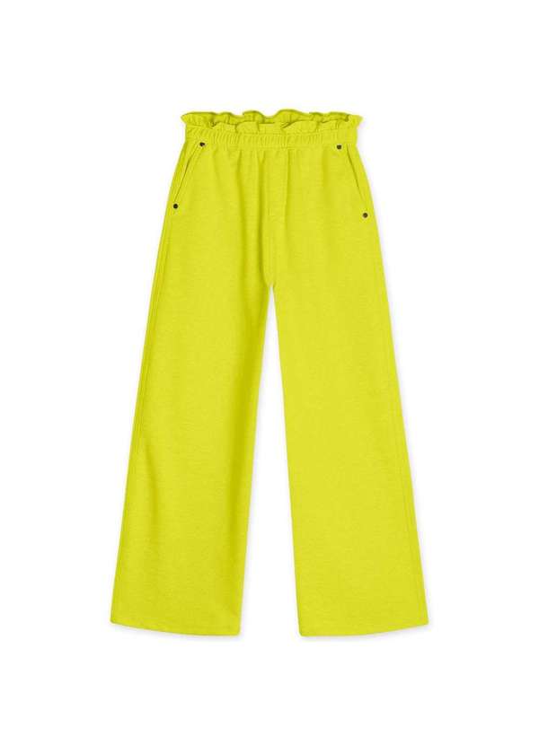 Hapier - Calca Wide Leg Moletom Juvenil Feminina Hapier Amarelo